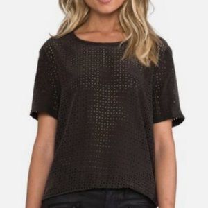 Equipment Leather Perforated Blouse